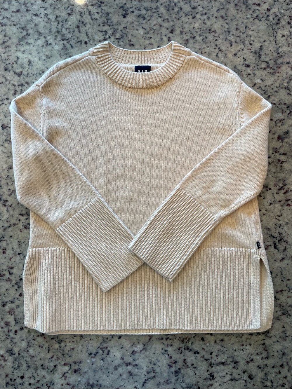 Gap 100% cotton knit Cream Crewneck Sweater XS